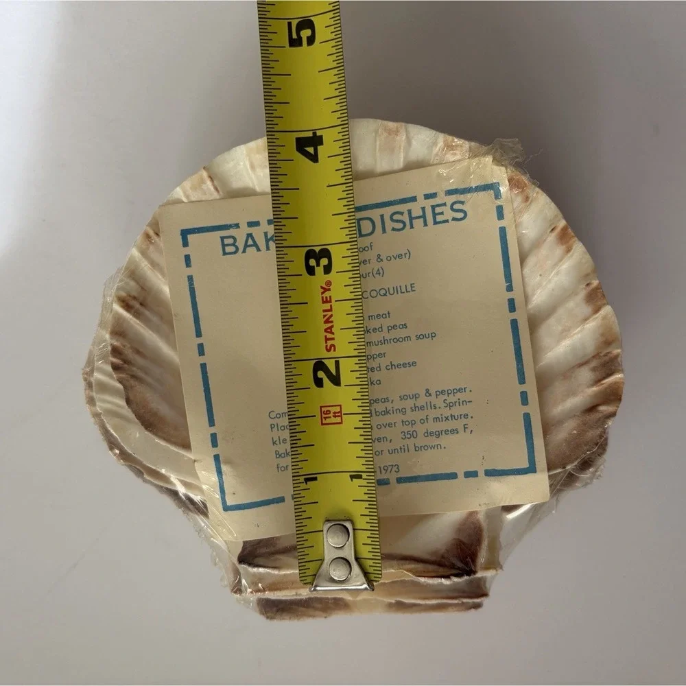 Vintage Ovenproof Scallop Shell Baking Dishes Set of 4 Seafood en Coquille 1970s